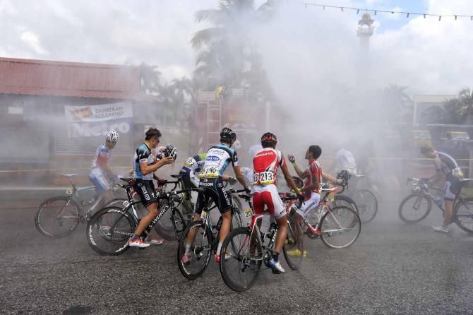 Post-stage cooldown at the Tour de Langkawi.