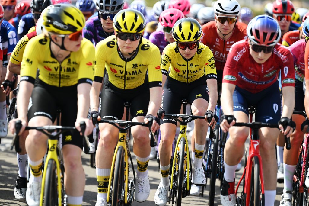 JEBEL HAFEET UNITED ARAB EMIRATES FEBRUARY 08 Marion Bunel of France and Team Visma Lease a Bike competes during the 3rd UAE Tour Women Stage 3 a 152km stage from Al Ain Qasr Al Muwaiji to Jebel Hafeet UCIWWT on February 08 2025 in Jebel Hafeet United Arab Emirates Photo by Tim de WaeleGetty Images