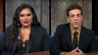 mindy kaling and b.j. novak interviews on the late show with stephen colbert 