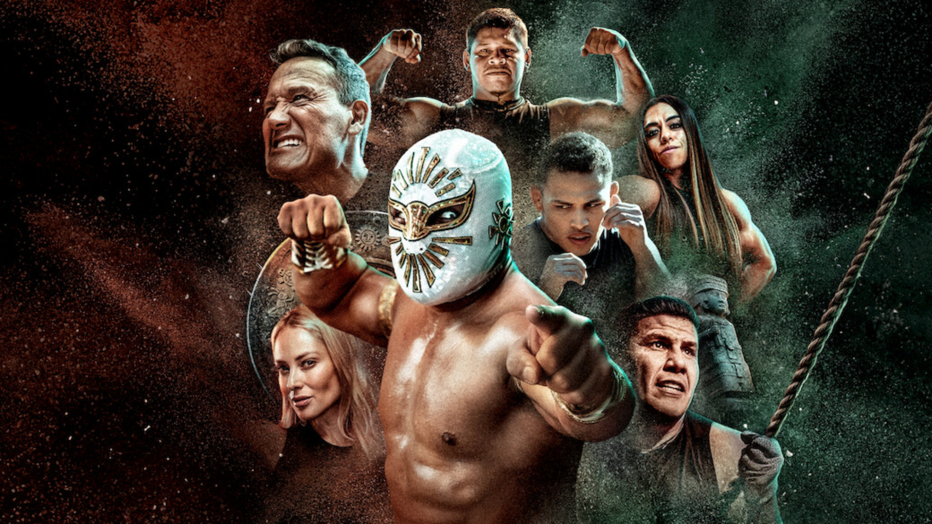 A group of athletes pose for the promotional image for Netflix's 'Physical 100: Mexico.'
