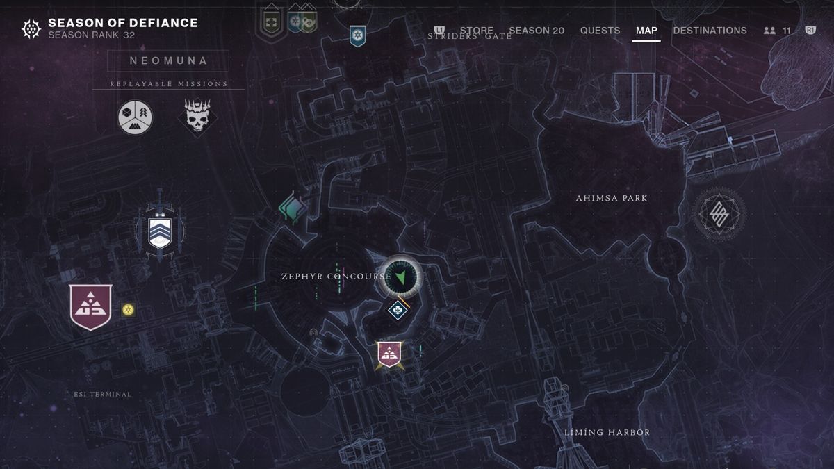 Destiny 2 action figure location on Neomuna map