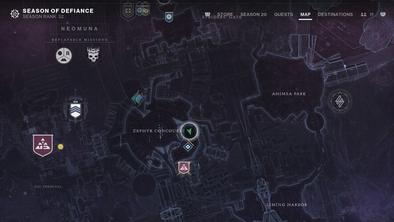 Destiny 2 action figure location on Neomuna map