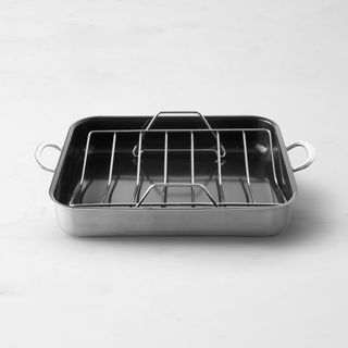GreenPan Premiere Stainless-Steel Ceramic Nonstick Roaster, 16 Inches