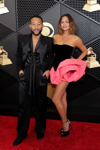 John Legend and Chrissy Teigen at the 2024 Grammy Awards