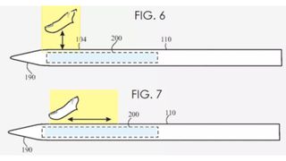 Apple Pencil patent showing touch controls.