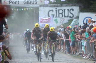 Tour de France 2022 109th Edition 5th stage Lille Wallers Arenberg 155 km 06072022 Tiesj Benoot BEL Team Jumbo Visma Primoz Roglic SLO Team Jumbo Visma photo Kei TsujiSprintCyclingAgency2022