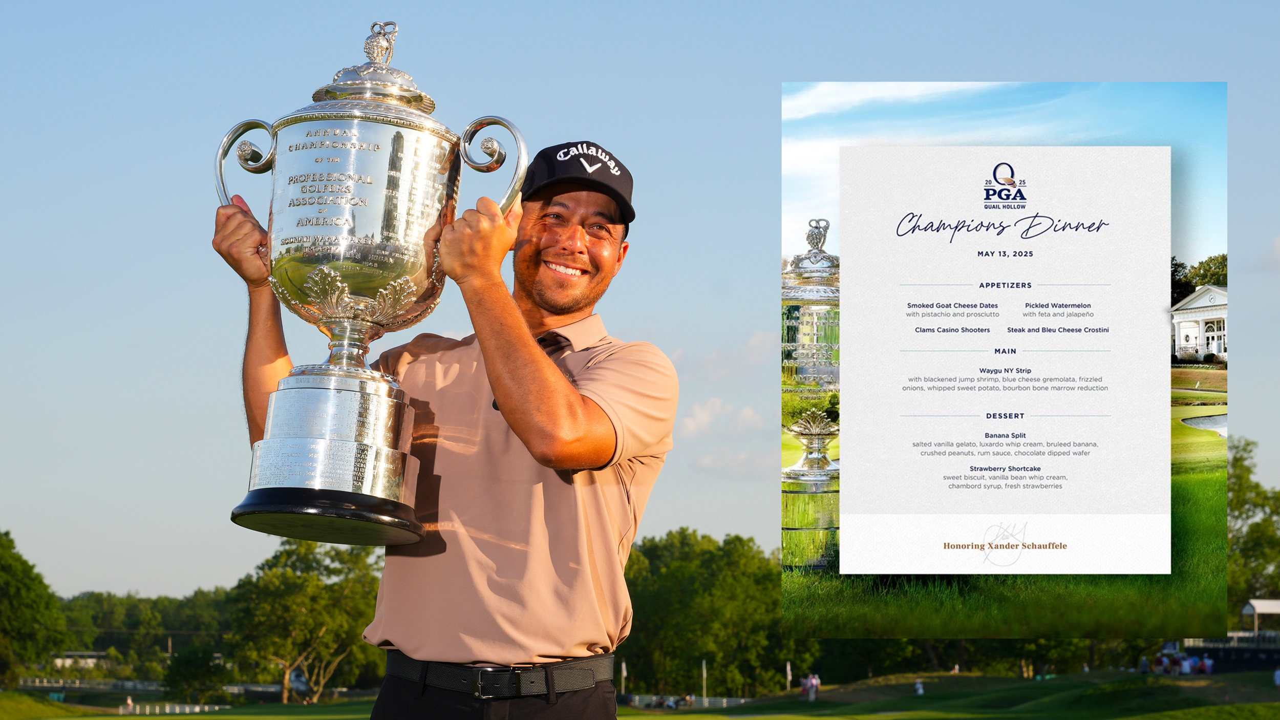 Xander Schauffele and his champions dinner menu for the PGA Championship 