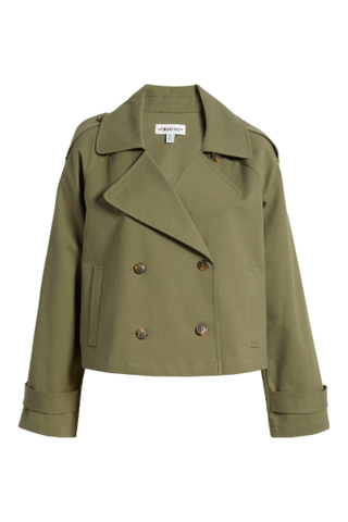 Nordstrom Crop Stretch Cotton Trench Coat (Was $179) 