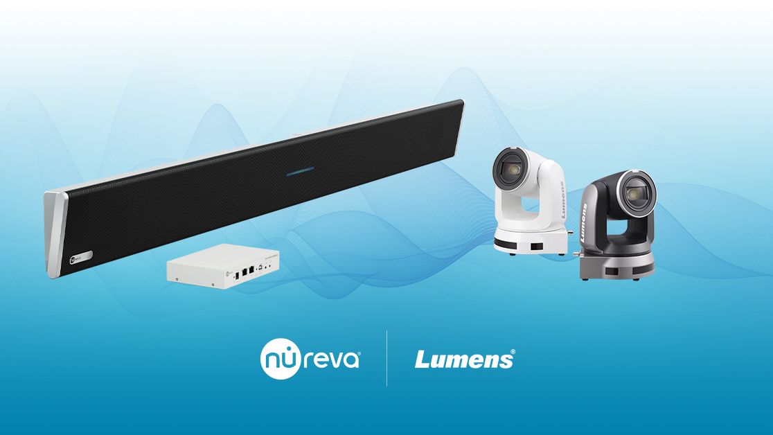 A pair of Lumens PTZ cameras and soundbar now powered by Nureva&#039;s MicroMist technology.