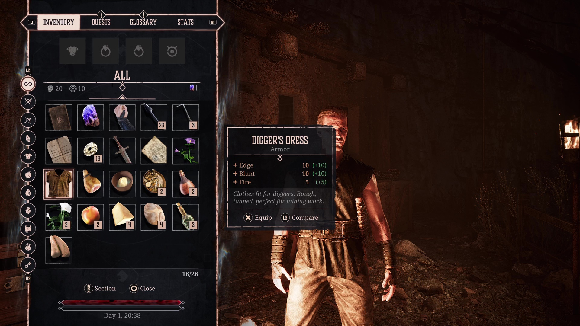 The Digger's Dress, the easiest free armor in Gothic 1 Remake