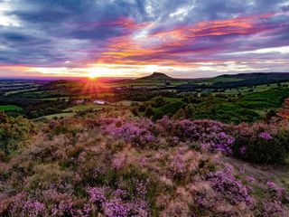 The sun sets over Roseberry Topping