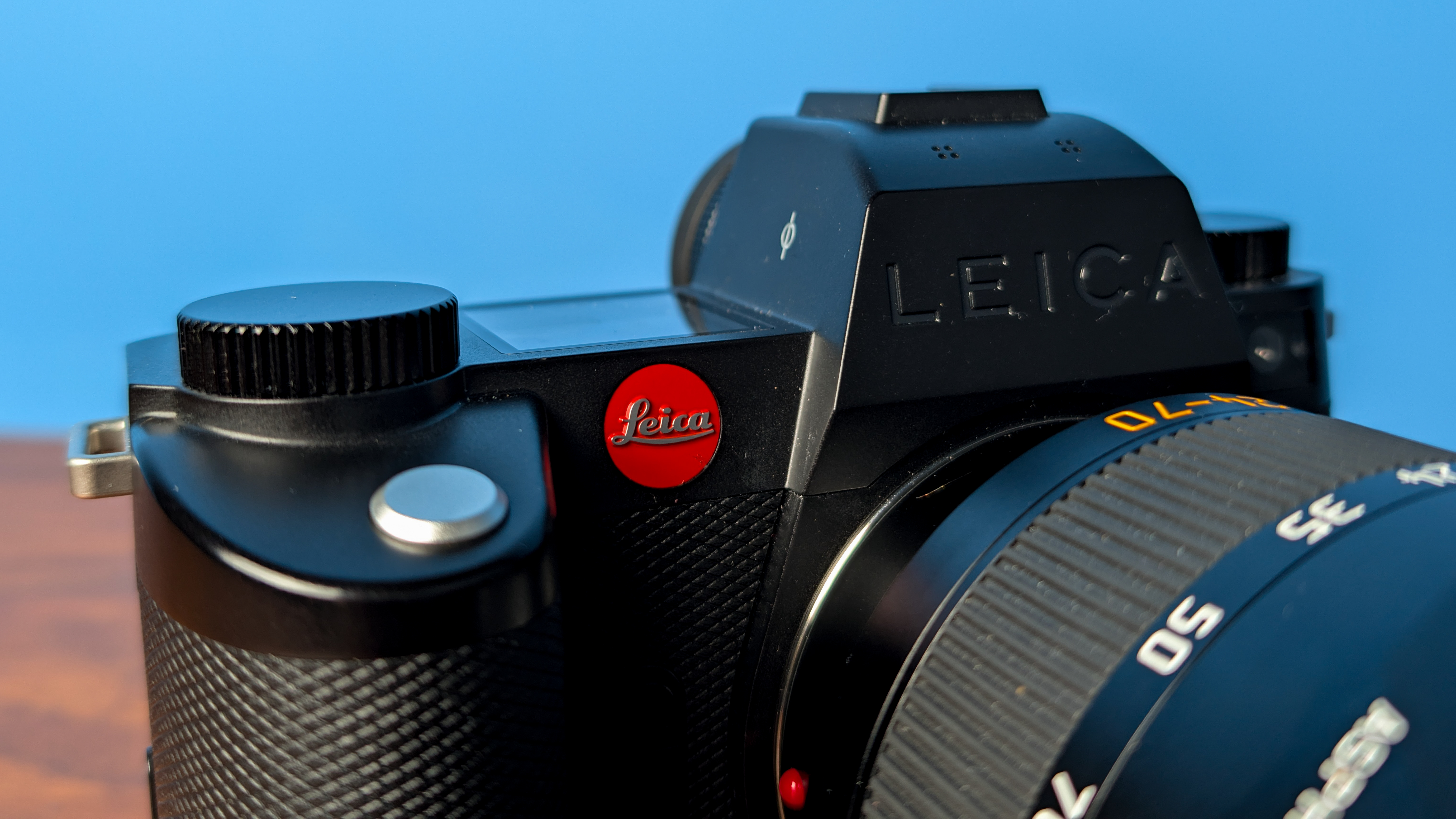 A black Leica SL3-S mirrorless camera