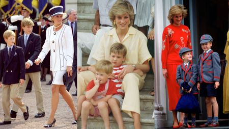 Princess Diana with Prince William and Prince Harry