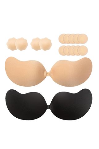 Amazon, Karielsen 2 Pack Adhesive Bra Nipple Covers Push Up Strapless Sticky Bra for Women Reusable Invisible Bra Backless