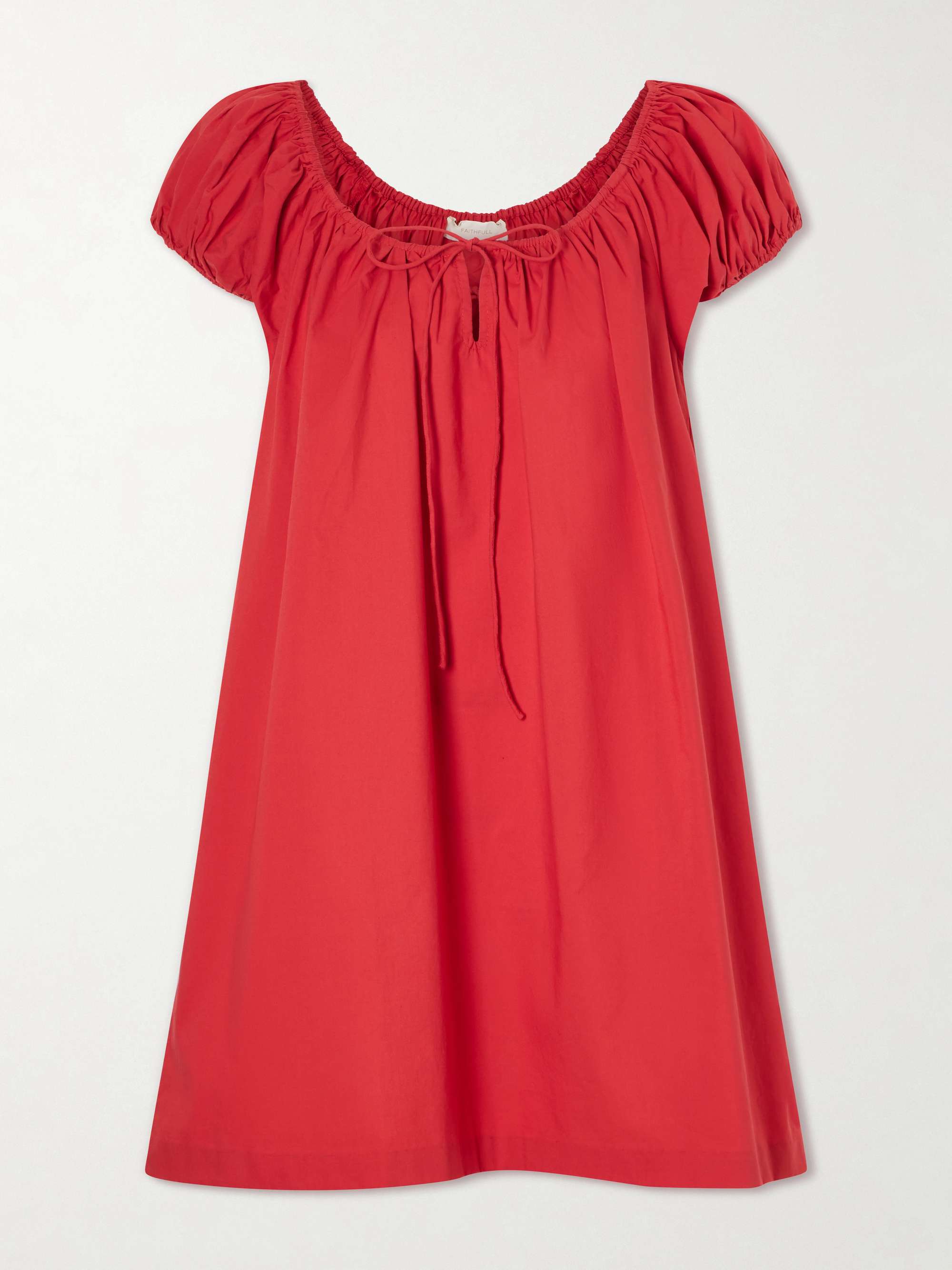 Marblau Gathered Cotton-Poplin Mini Dress