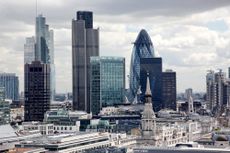 A skyline of the City of London's financial hub