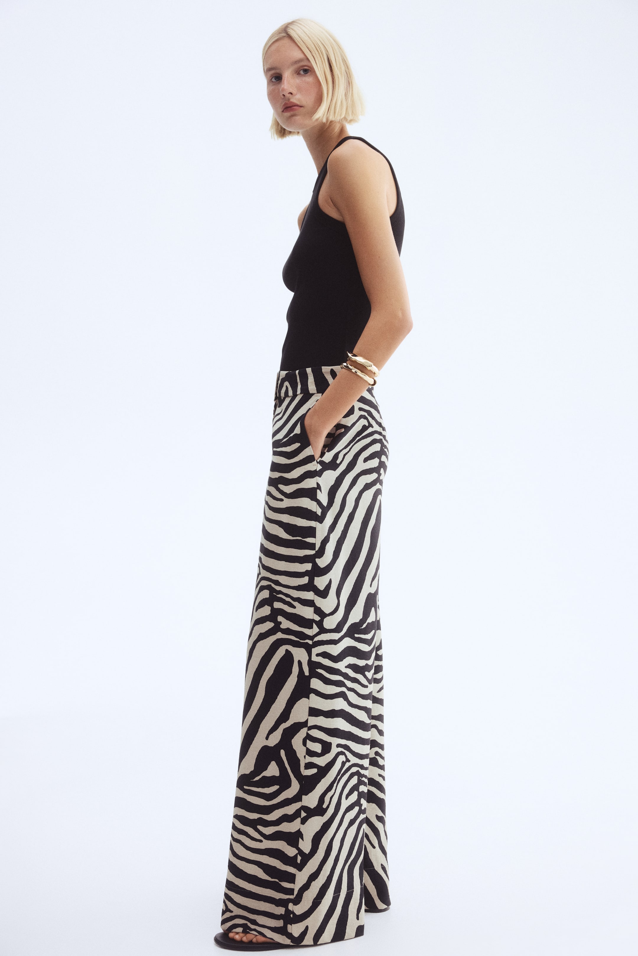 Wide Twill Trousers - Dark Brown