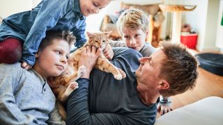 Family with cat