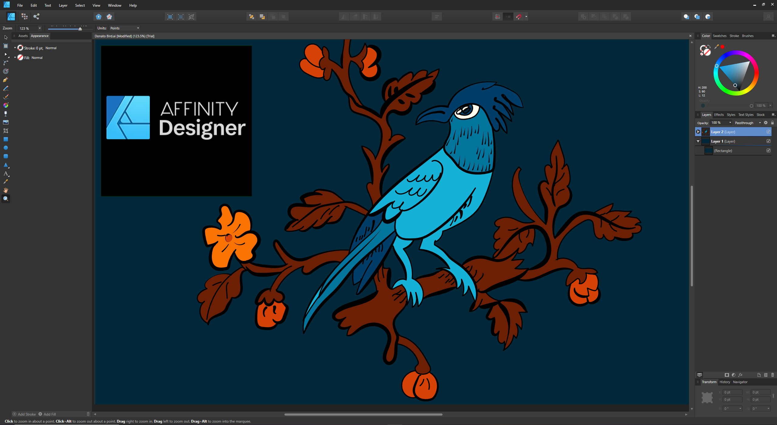 Affinity Designer Workspace