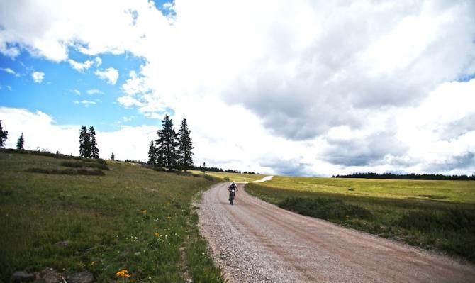 Crusher in the Tushar riders on the scenic "Big Flat" portion of the course, which sits at more than 10,000 feet in elevation.