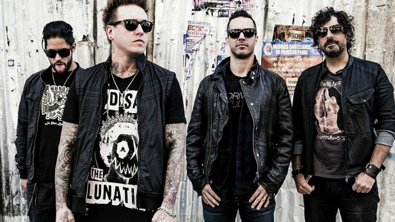 Papa Roach with Jacoby Shaddix, second left