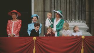 Members of the Royal Family on the balcony of Buckingham Palace in 1988