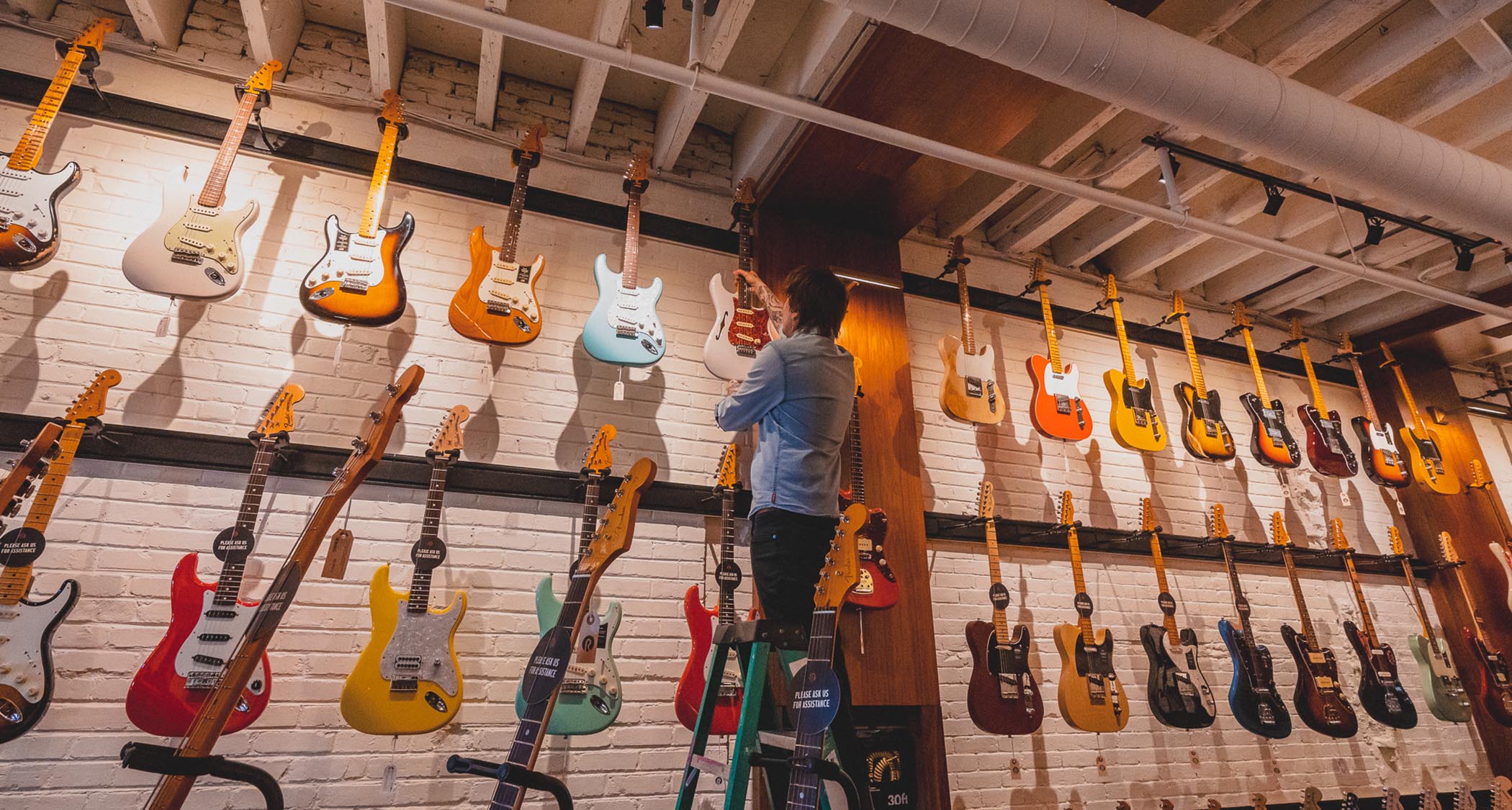 The view from the shop floor at the legendary guitar stores Russo Music