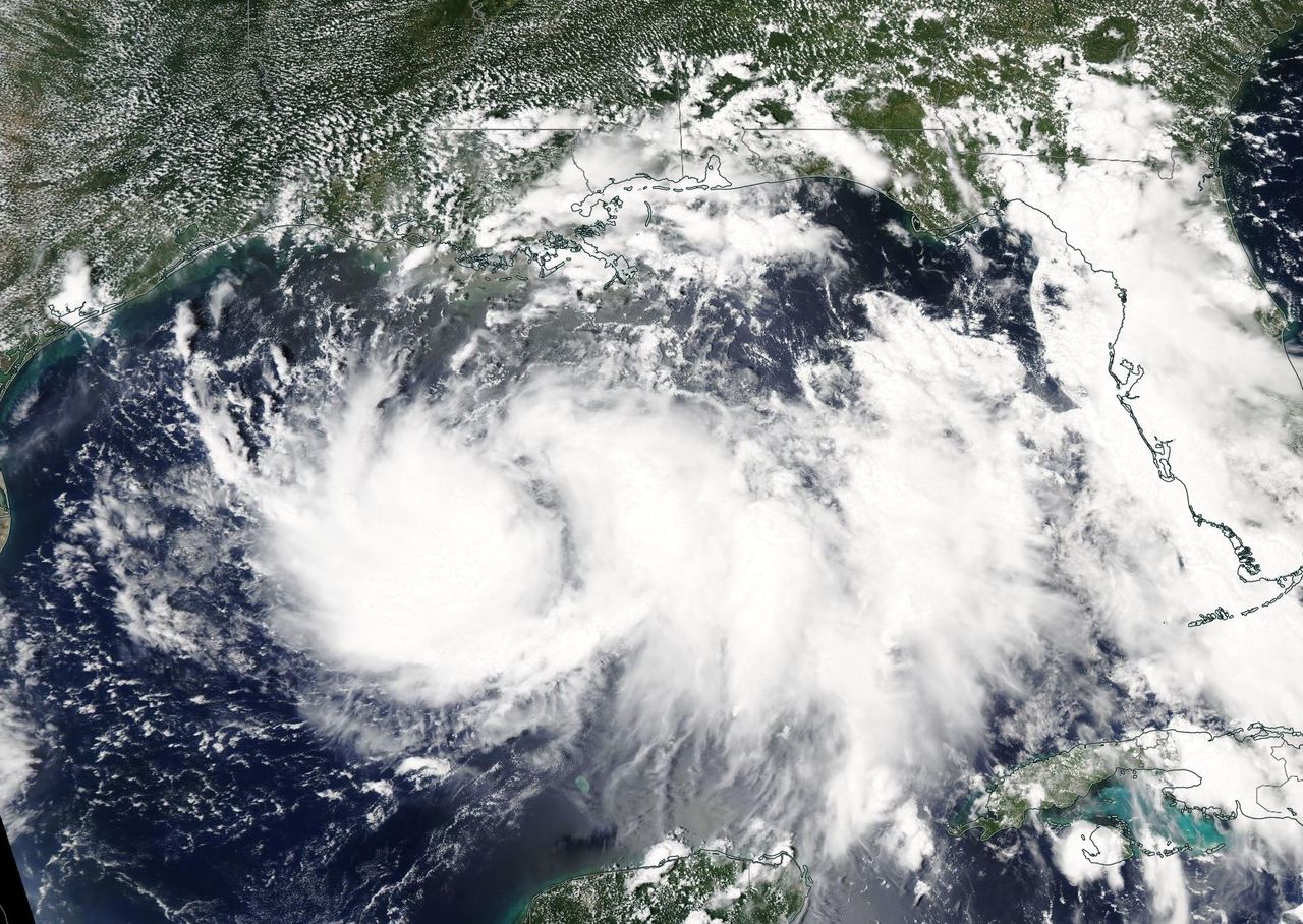 NASA's Aqua satellite provided a visible image to forecasters of Tropical Storm Hanna after it developed in the Gulf of Mexico on July 23 at 1:30 p.m. EDT.