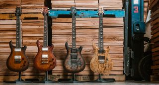 PRS SE Exotics: new for 2025, these Indonesian made PRS electrics feature limited edition veneer tops with the series including a special David Grissom signature model with Laurel Burl finish. 