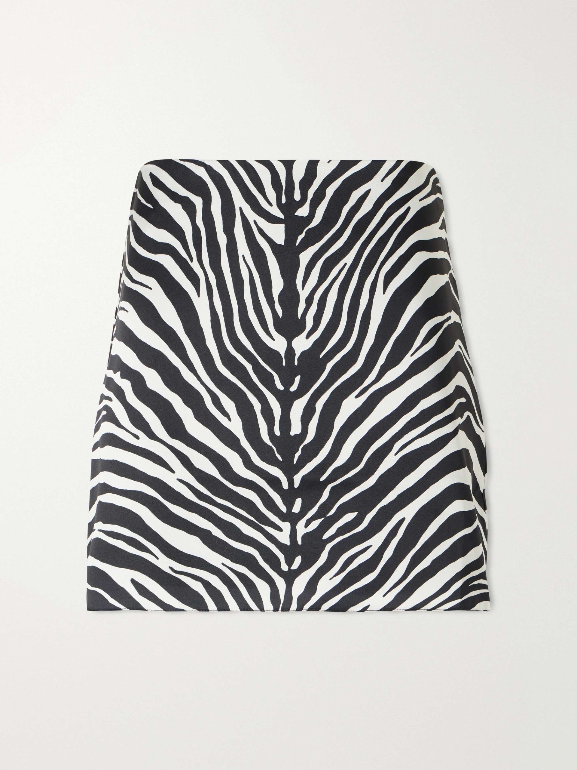Zebra-Print Crepe Mini Skirt