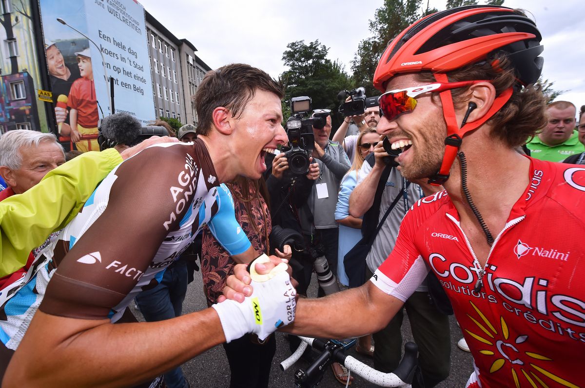 Oliver Naesen (AG2R) had plenty of celebrating to do