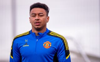 Manchester United midfielder Jesse Lingard in training