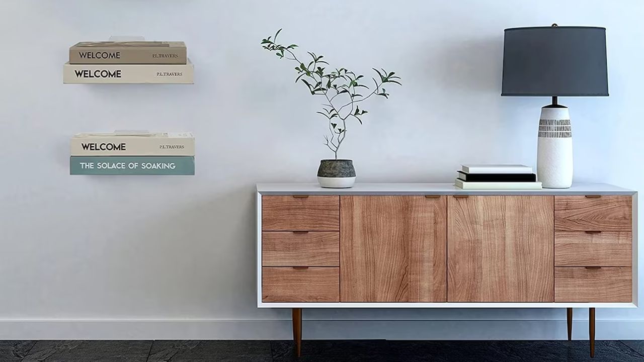 Invisible Floating Metal Hidden Bookshelves 