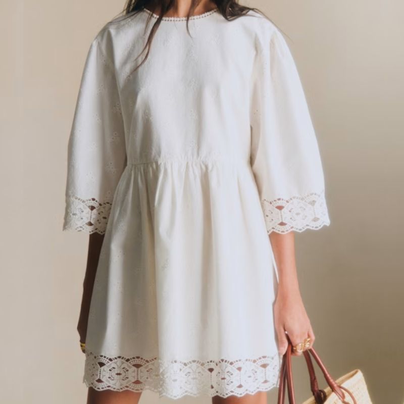 Sezane, ecru mini dress