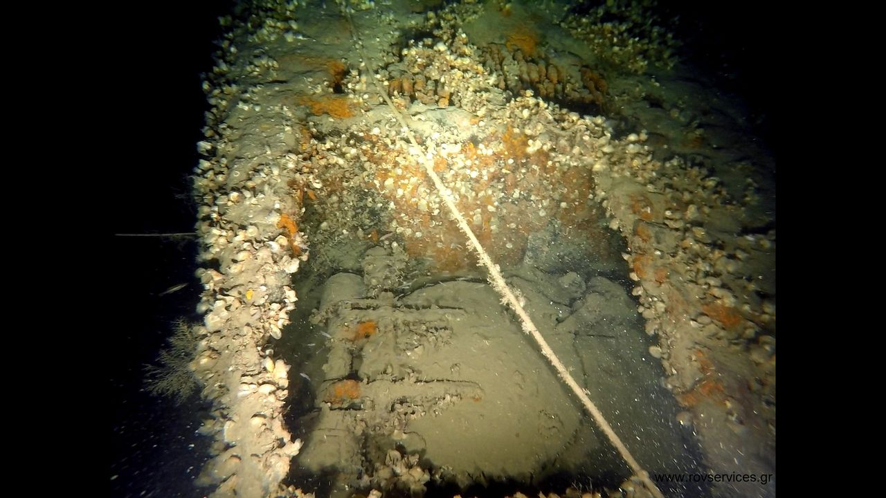 The Triumph was reported missing in January 1942. The closed hatches on the wreck suggest none of the 64 crew survived its sinking.