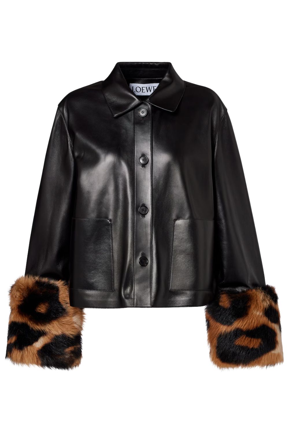 Loewe Shearling-trimmed leather jacket