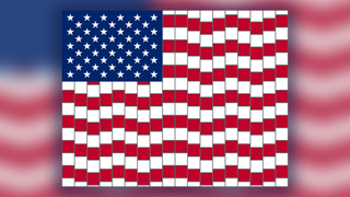 The American flag optical illusion