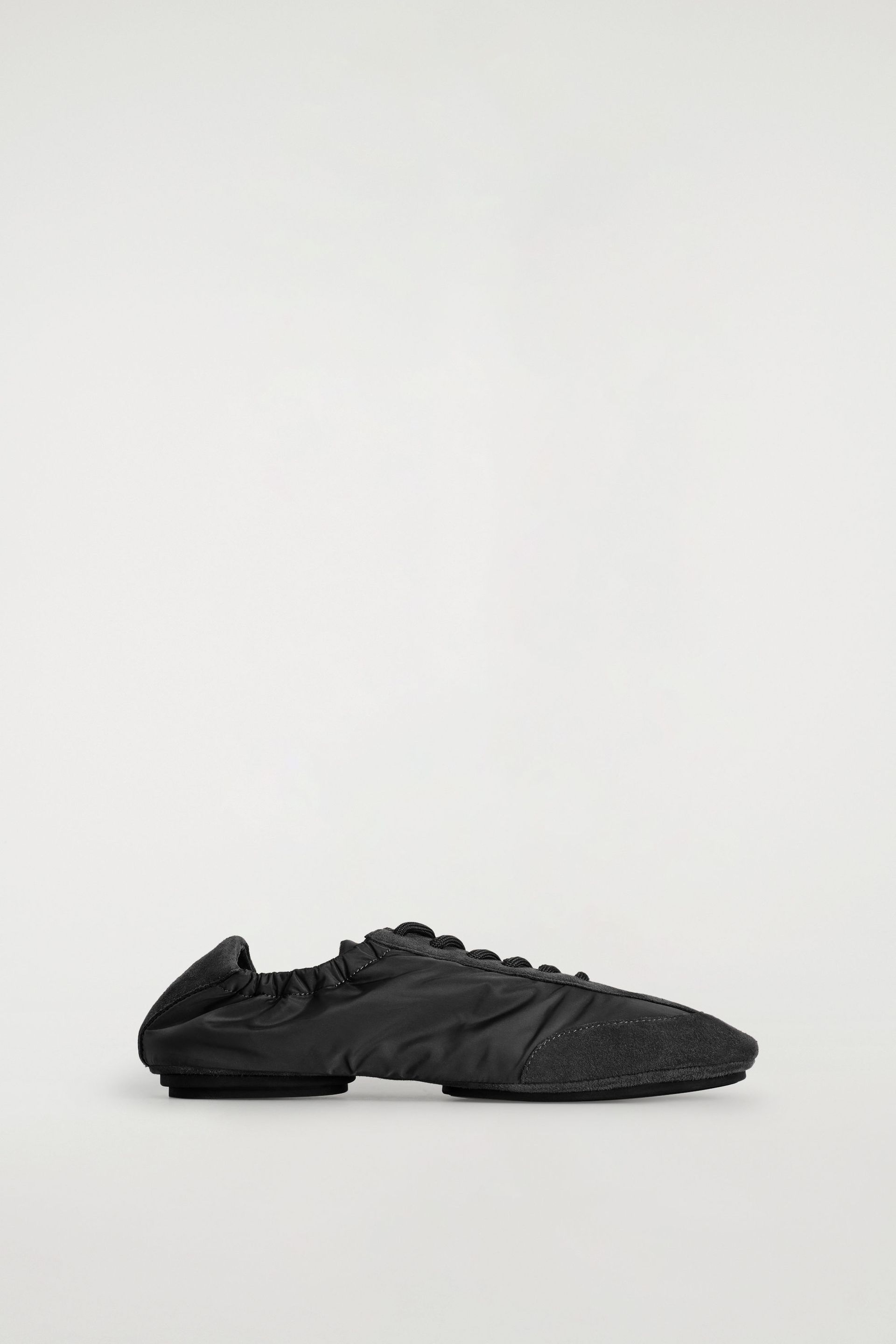 Suede-Nylon Ballet Sneakers