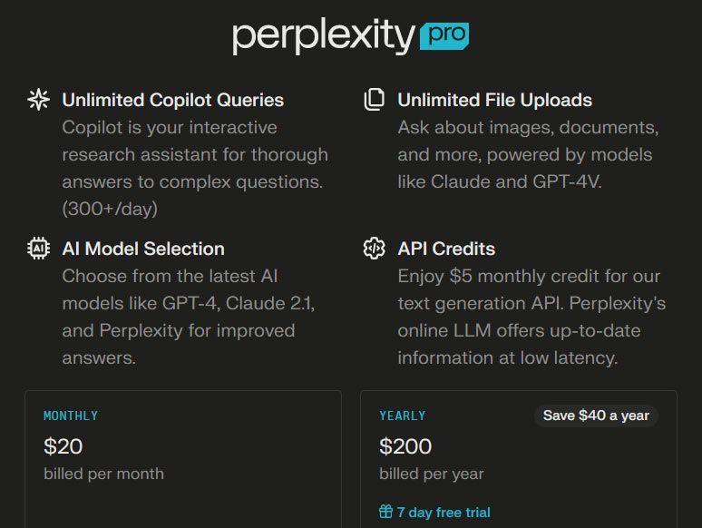 Perplexity AI screenshots