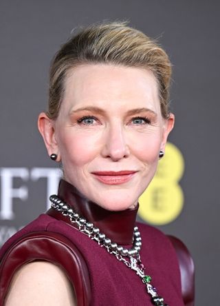 Cate Blanchett attends the 2024 EE BAFTA Film Awards at The Royal Festival Hall on February 18, 2024 in London, England