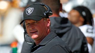 PITTSBURGH, PA - SEPTEMBER 19: Jon Gruden of the Las Vegas Raiders in action against the Pittsburgh Steelers on September 19, 2021 at Heinz Field in Pittsburgh, Pennsylvania. (Photo by Justin K. Aller/Getty Images)