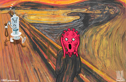 Editorial Cartoon World COVID vaccines Munch The Scream