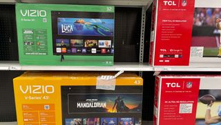 Vizio TV sets on a store shelf in San Rafael, Calif. 