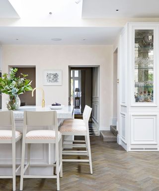 White kitchen in elegant period house in London