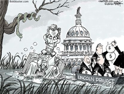 Political Cartoon U.S. lincoln project scandal
