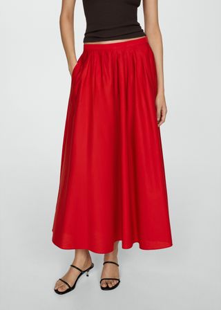 Pleated midi skirt