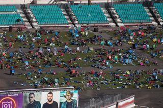 Belongings are scattered at the site of the mass shooting at the Route 91 Harvest Festival, Oct. 3, 2017, in Las Vegas, Nevada.