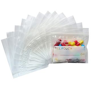 Pill Pouch Bags With Write on Label Clear Ziplock Seal Waterproof 