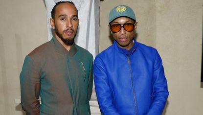 Met Gala co chairs Lewis Hamilton and Pharrell Williams at the Metropolitan Museum of Art