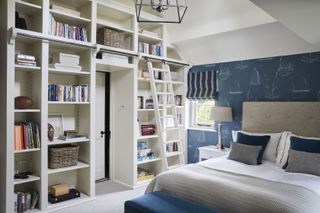 Bedroom with wall storage
